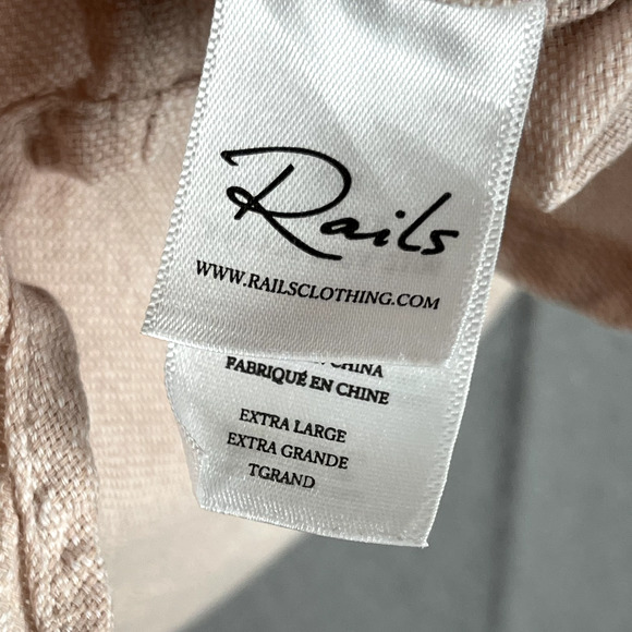 Rails Shirt Mens XL Pink Fairfax Ebi Short Sleeve Button Up Lightweight Cotton - Picture 10 of 16